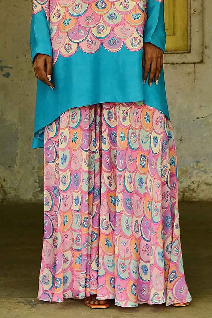 Pink Silk Party Wear Sharara Set by Swati Vijaivargie at Pernia's Pop Up Shop