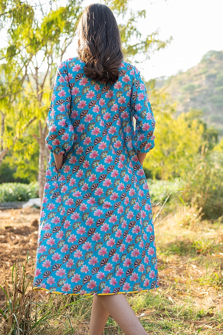 Turquoise Printed Paneled Jacket With Inner by Swati Vijaivargie at Pernia's Pop Up Shop
