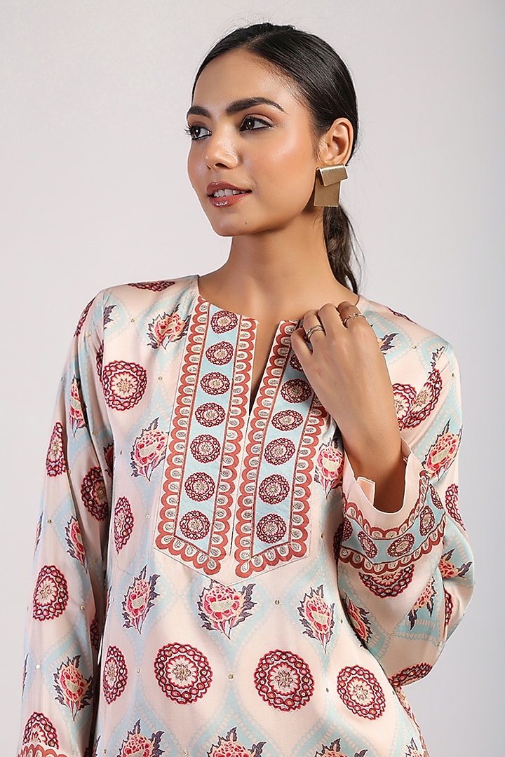 Ivory Satin Flared Wedding Sharara Set by Swati Vijaivargie at Pernia's Pop Up Shop