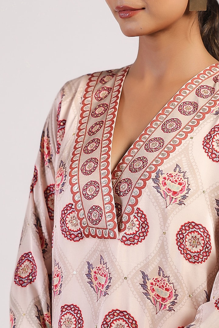Ivory Satin Flared Wedding Sharara Set by Swati Vijaivargie at Pernia's Pop Up Shop