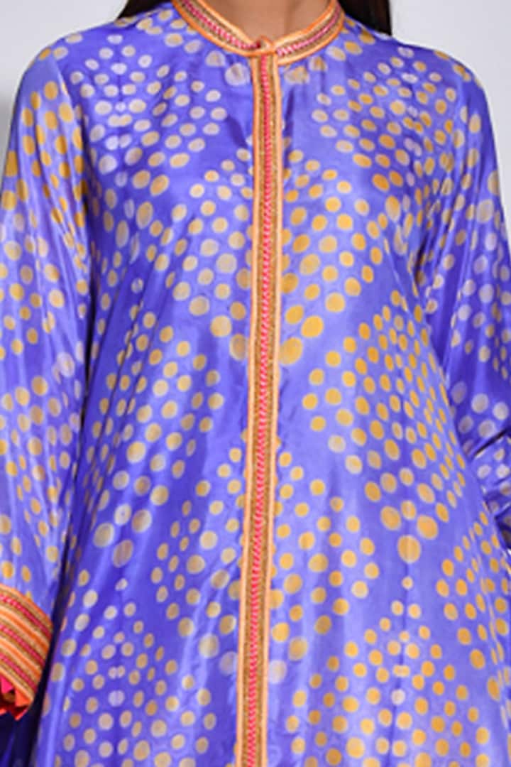 Purple & Orange Braided Printed Kurta by Swati Vijaivargie at Pernia's Pop Up Shop