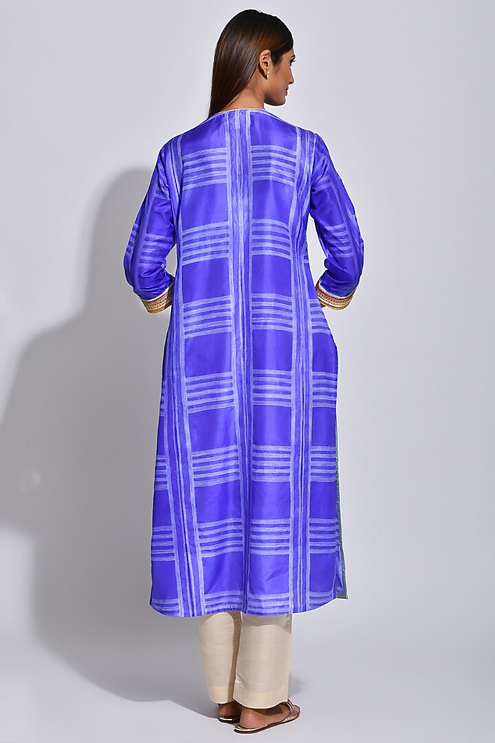 Purple Braided & Shibori Printed Kurta by Swati Vijaivargie at Pernia's Pop Up Shop