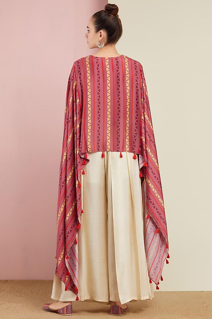 Blush Pink Cape With Pants by Swati Vijaivargie at Pernia's Pop Up Shop