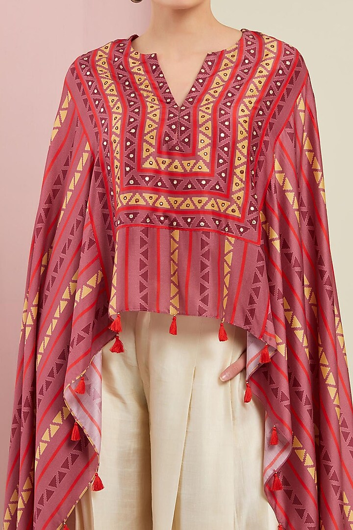 Blush Pink Cape With Pants by Swati Vijaivargie at Pernia's Pop Up Shop