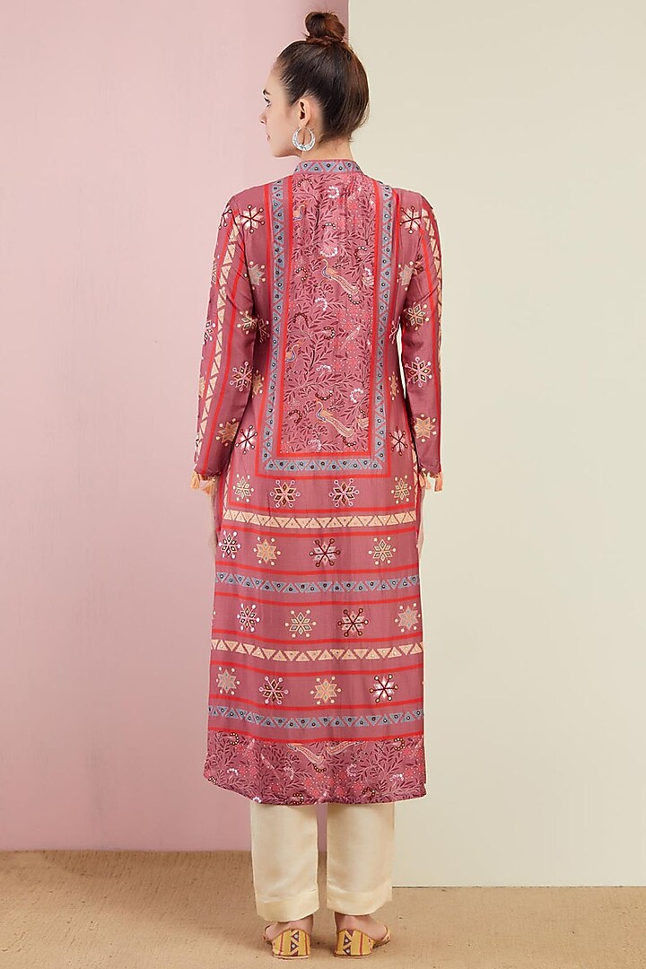 Blush Pink Kurta With Pants by Swati Vijaivargie at Pernia's Pop Up Shop