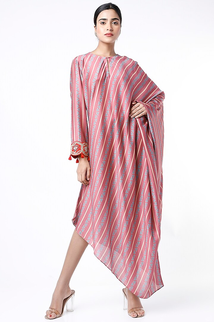 Rose Pink Block Printed Tunic by Swati Vijaivargie at Pernia's Pop Up Shop