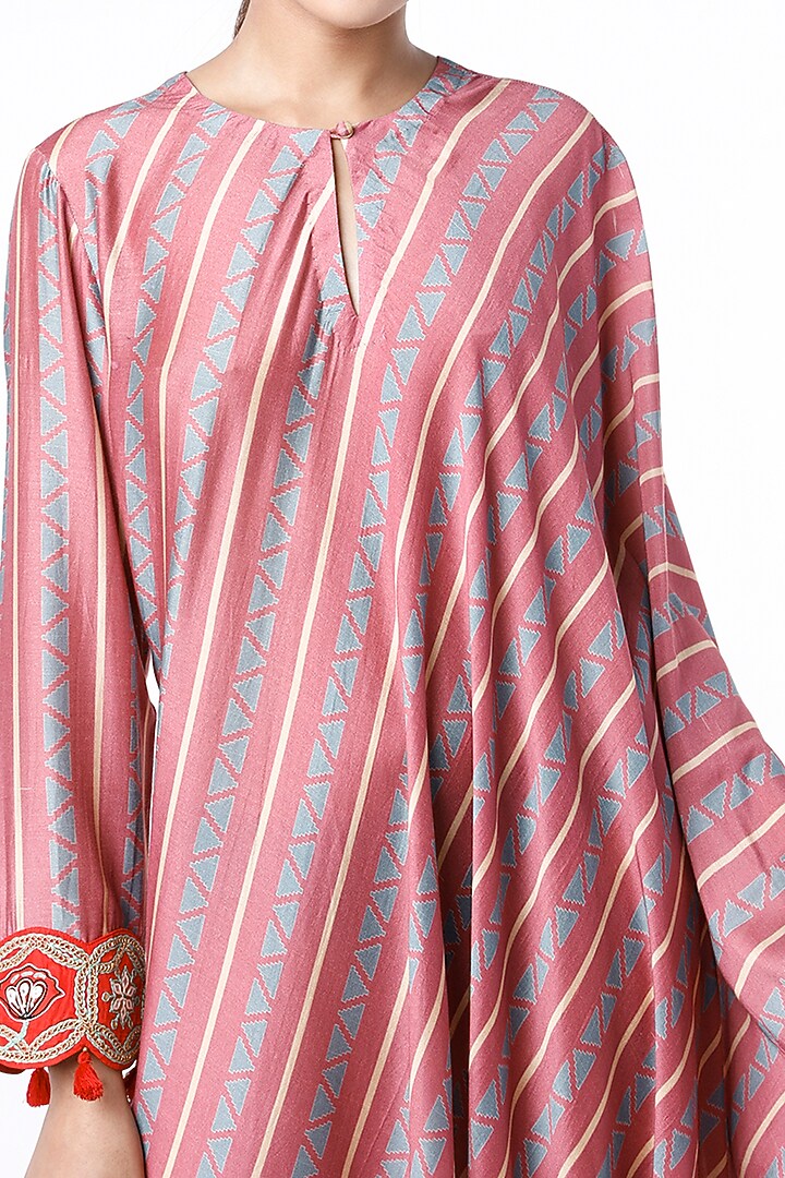 Rose Pink Block Printed Tunic by Swati Vijaivargie at Pernia's Pop Up Shop