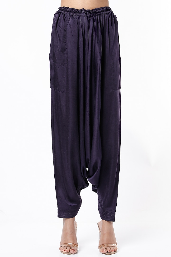 Navy Blue Block Printed Cape Set by Swati Vijaivargie at Pernia's Pop Up Shop