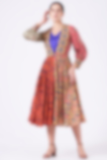 Multi Colored Jacket With Dress by Swati Vijaivargie at Pernia's Pop Up Shop