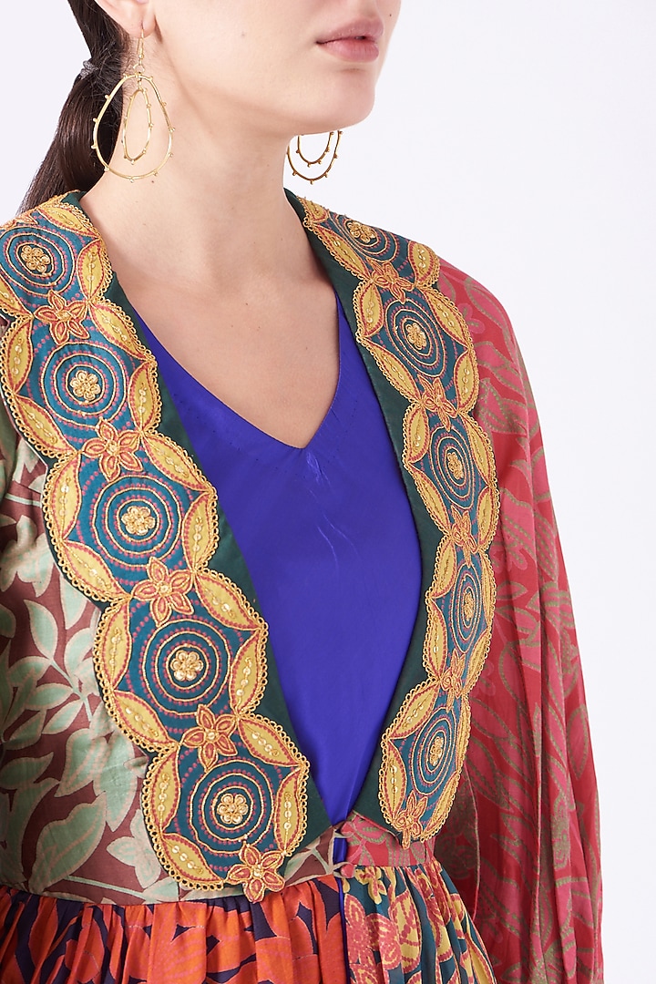 Multi Colored Jacket With Dress by Swati Vijaivargie at Pernia's Pop Up Shop