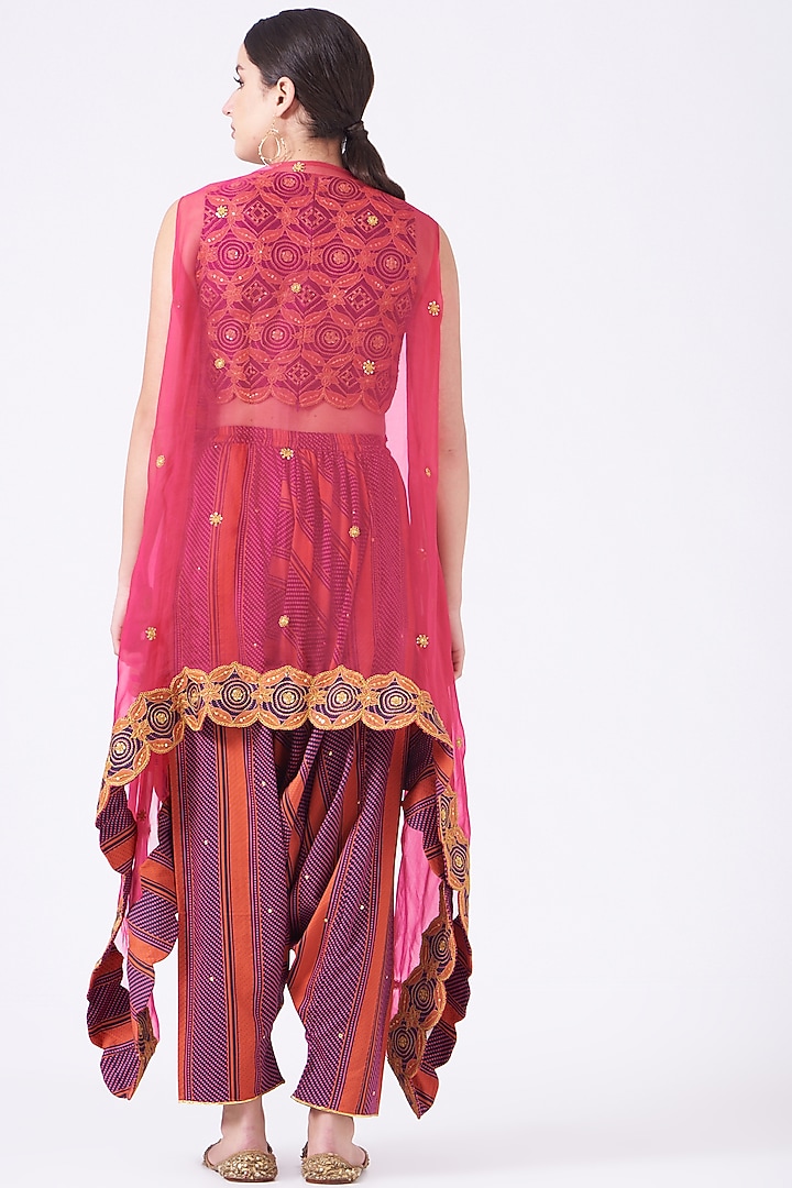 Multi-Colored Embroidered Cape Set by Swati Vijaivargie at Pernia's Pop Up Shop