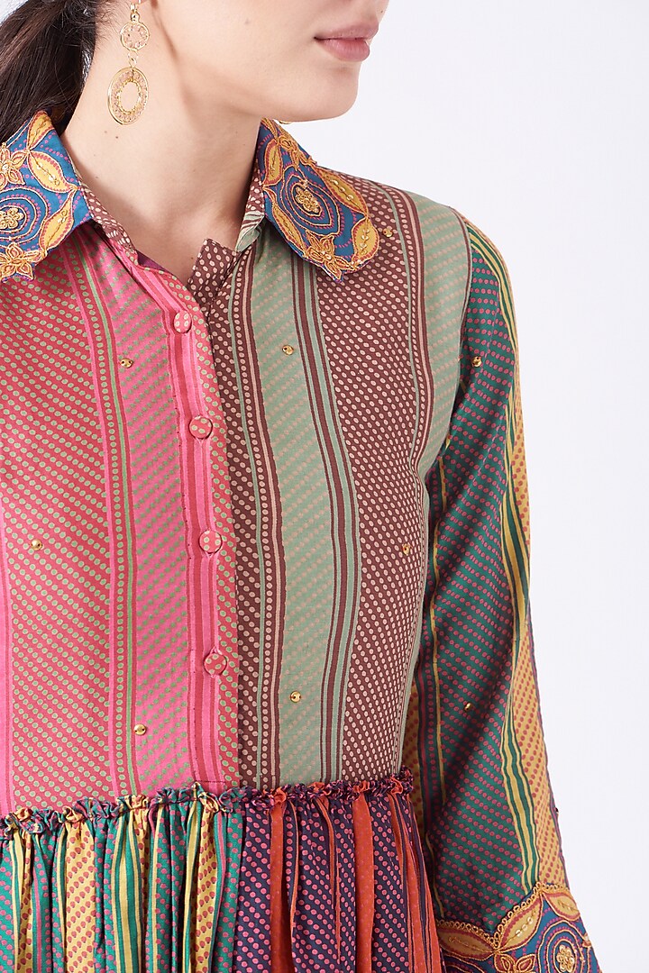 Multi Colored Jodhpuri Printed Vacation Dress by Swati Vijaivargie at Pernia's Pop Up Shop