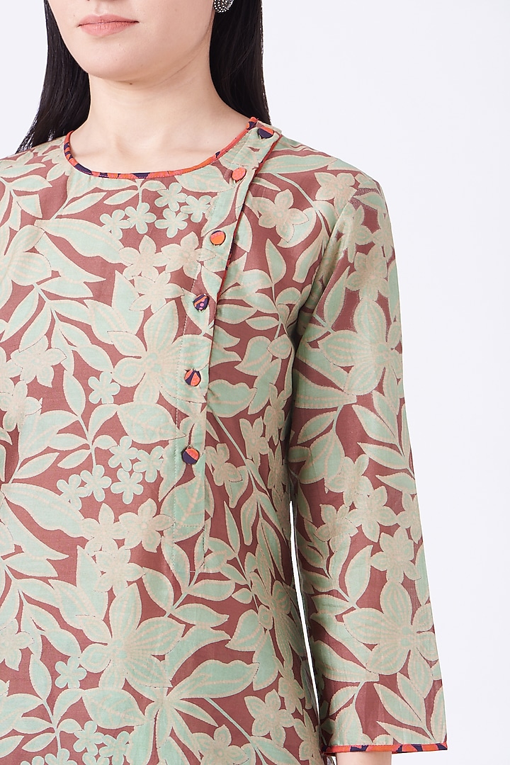 Mint Floral Printed Kurta Set by Swati Vijaivargie at Pernia's Pop Up Shop