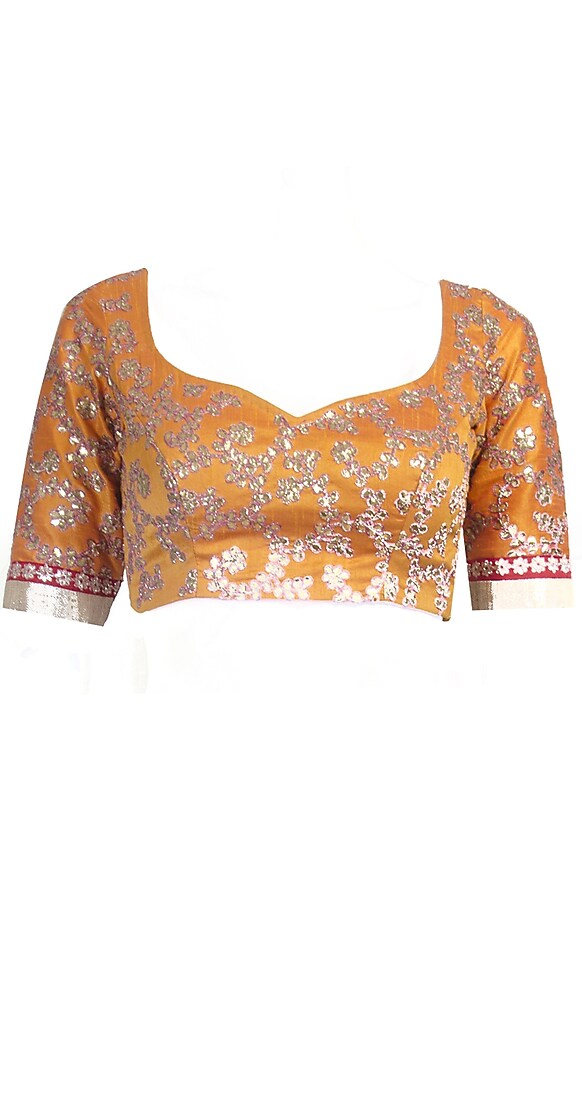 Mango yellow gota work lehenga set available only at Pernia's Pop-up shop.