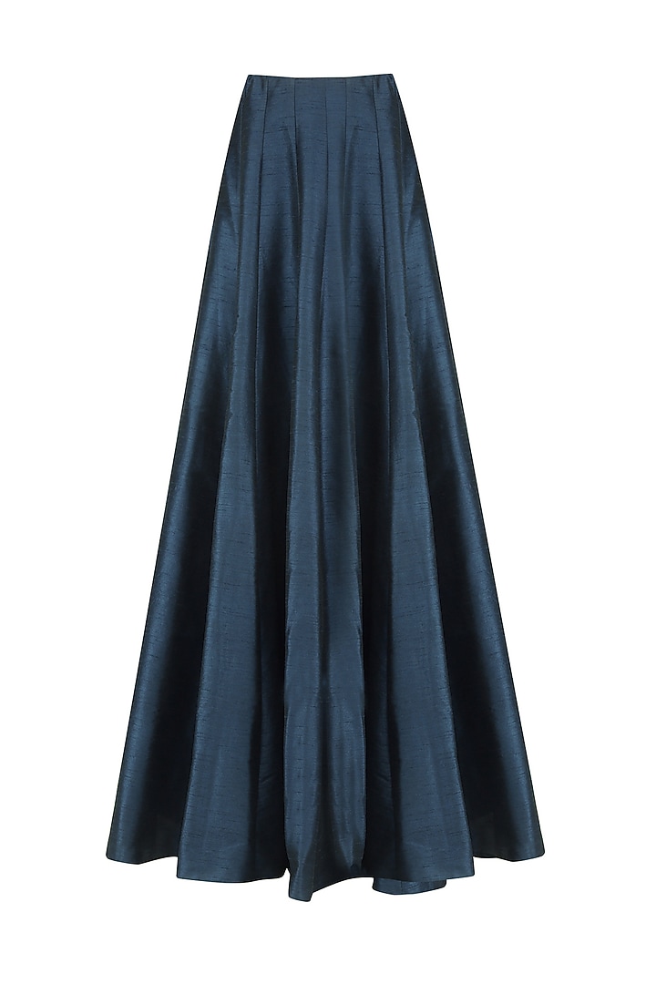 Fuschia pink thick line brocade high slit kurta and blue lehenga set available only at Pernia's Pop Up Shop.