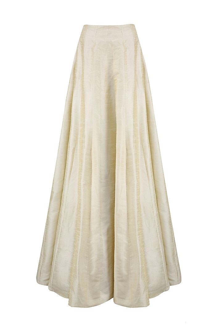 Olive green star geometric brocade high slit kurta and beige lehenga set available only at Pernia's Pop Up Shop.