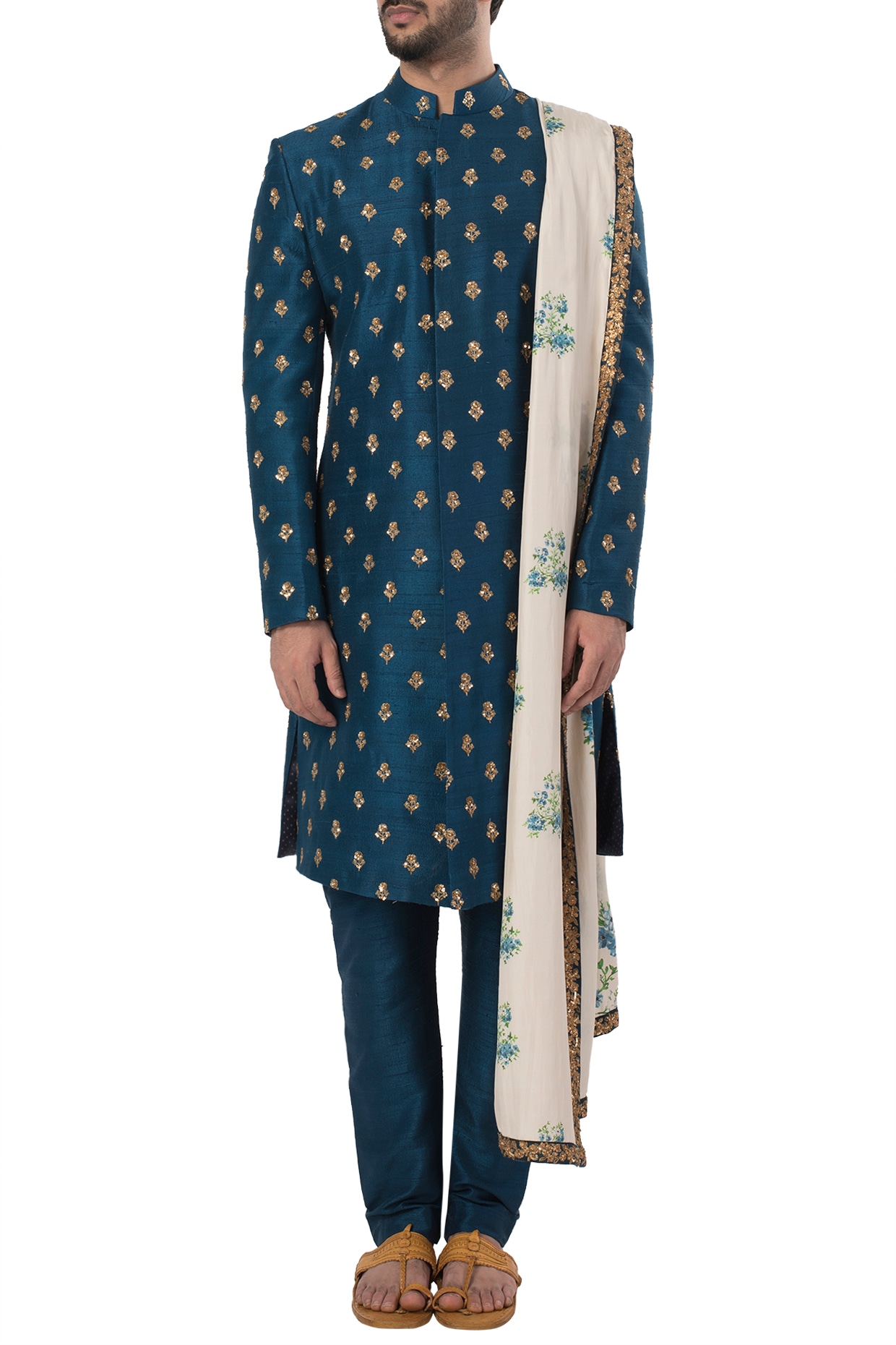 Midnight Blue Sherwani Set