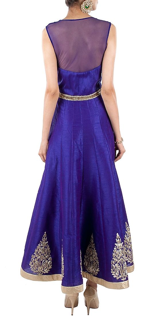 Blue net yoke anarkali available only at Pernia's Pop-Up Shop.