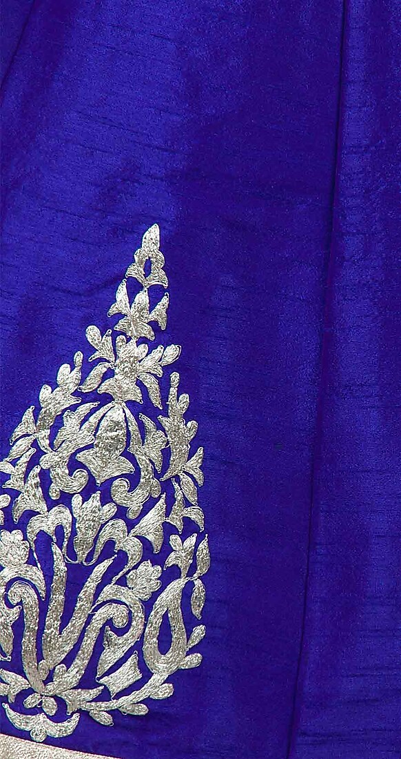 Blue net yoke anarkali available only at Pernia's Pop-Up Shop.