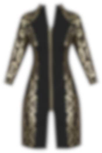 Black and gold brocade A-line dress available only at Pernia's Pop Up Shop.