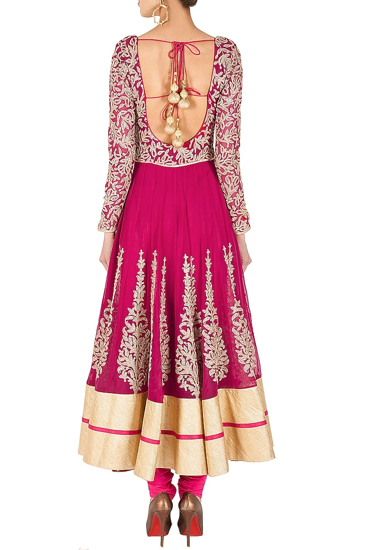 Pink dori embroidered anarkali set available only at Pernia's Pop-Up Shop.
