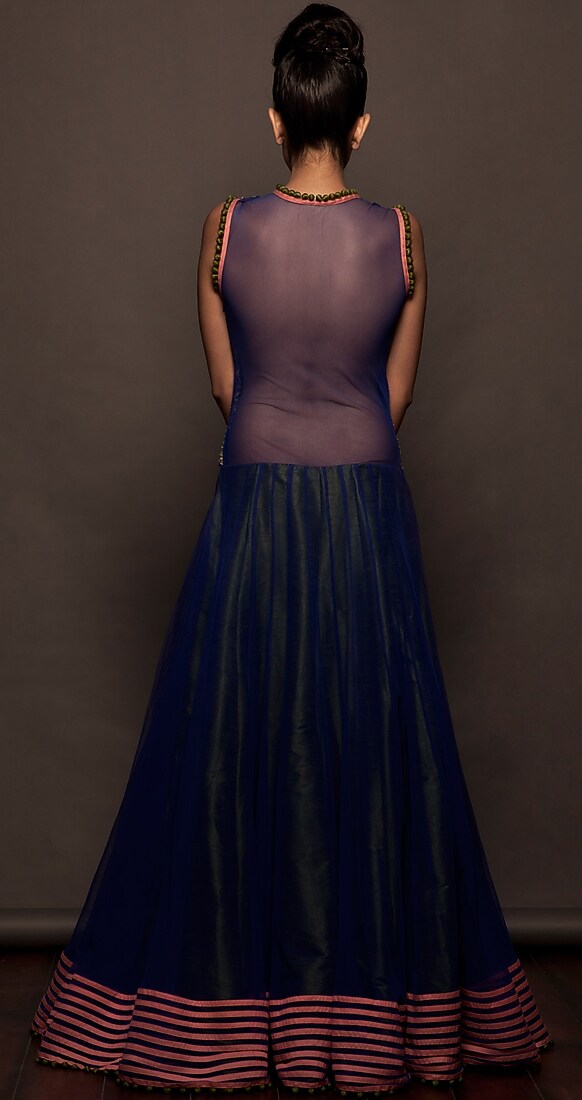 Blue and olive green double layered gown available only at Pernias pop-up shop.