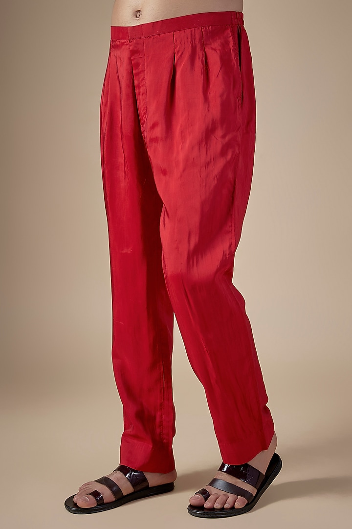 Orange Silk Kurta Set by Sva By Sonam & Paras Modi Men at Pernia's Pop Up Shop