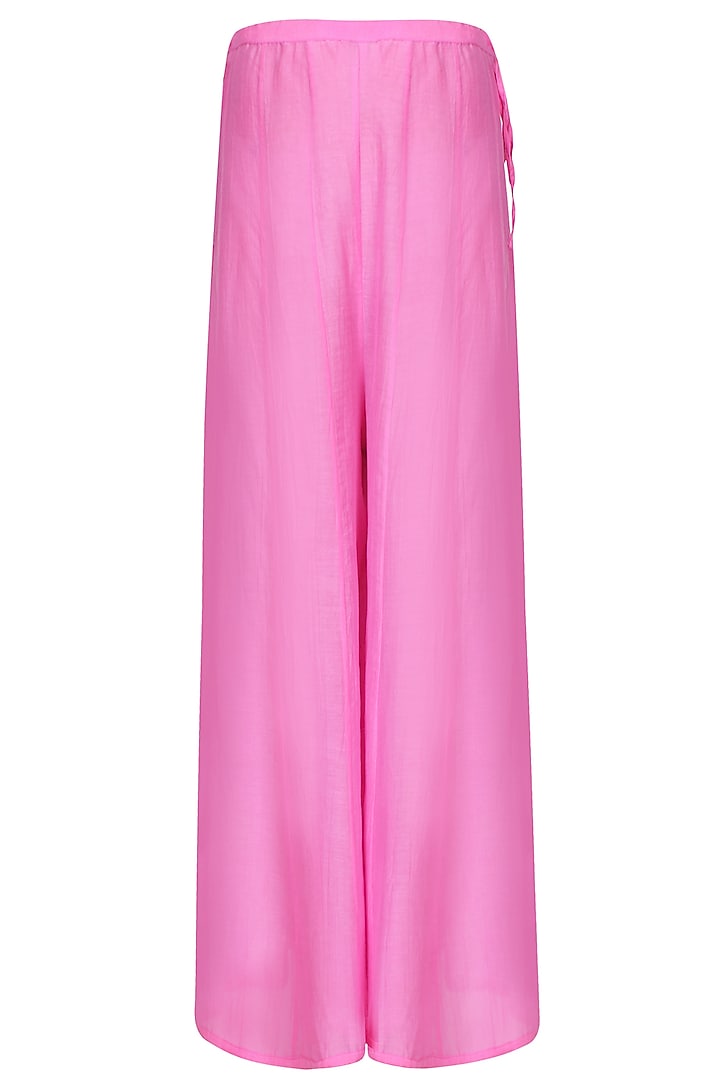 Pink and green shibori floral print kurta with palazzo pants available only at Pernia's Pop Up Shop.
