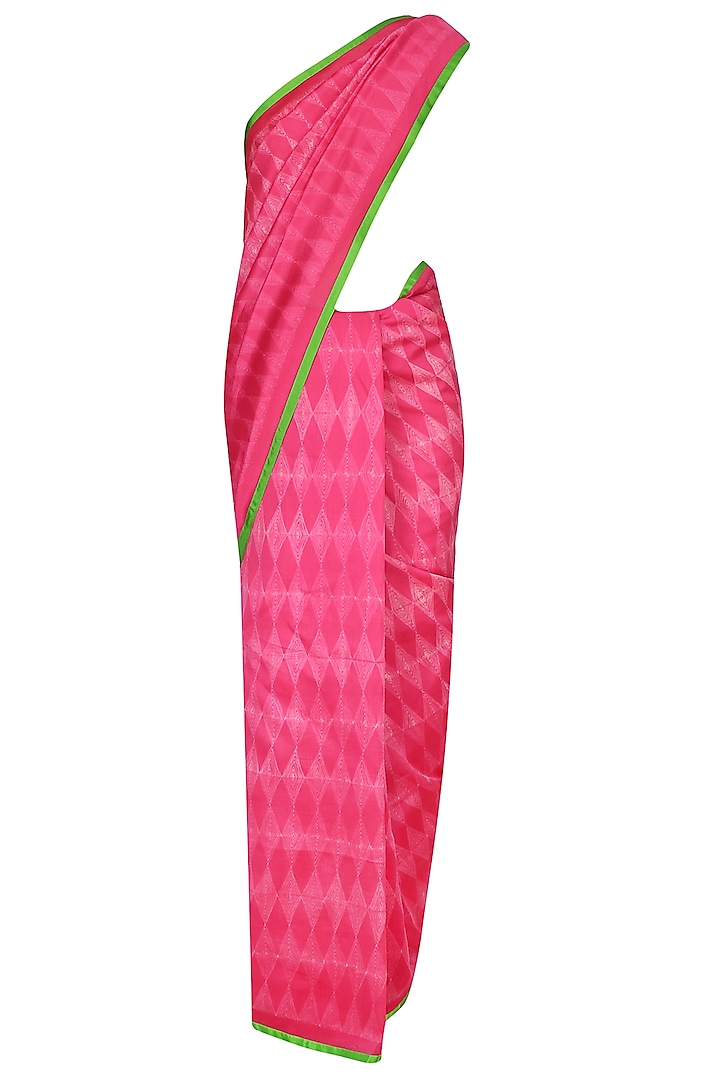 Pink Kilim Print Saree by Swati Vijaivargie