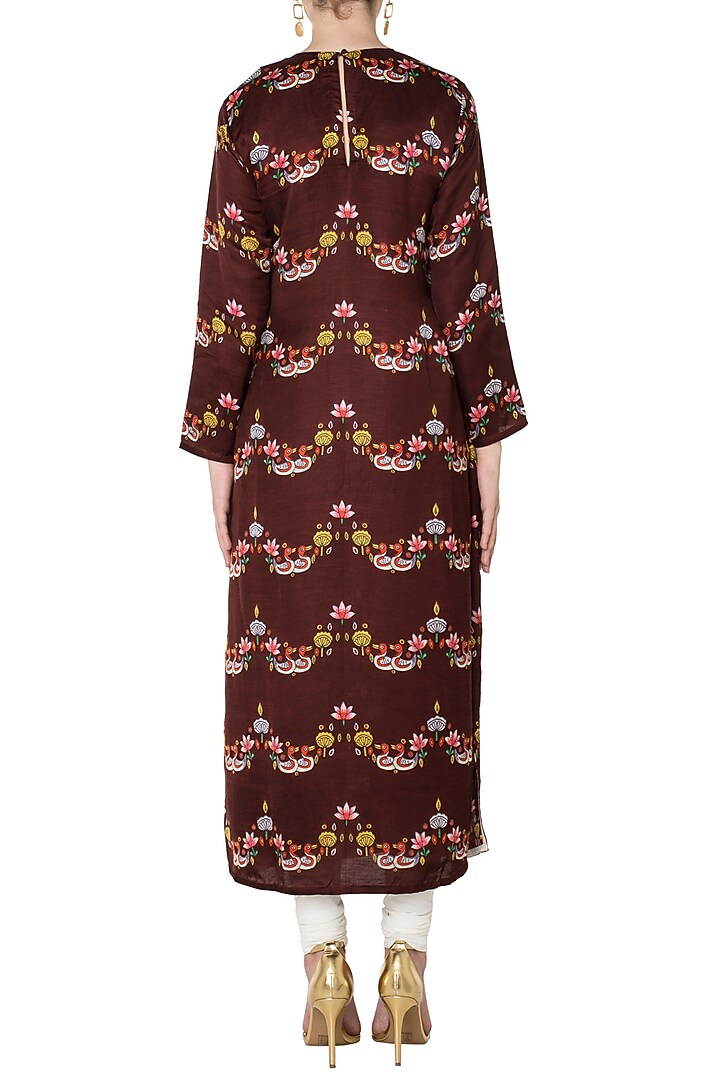 Maroon bundi print kurta available only at Pernia's Pop Up Shop.