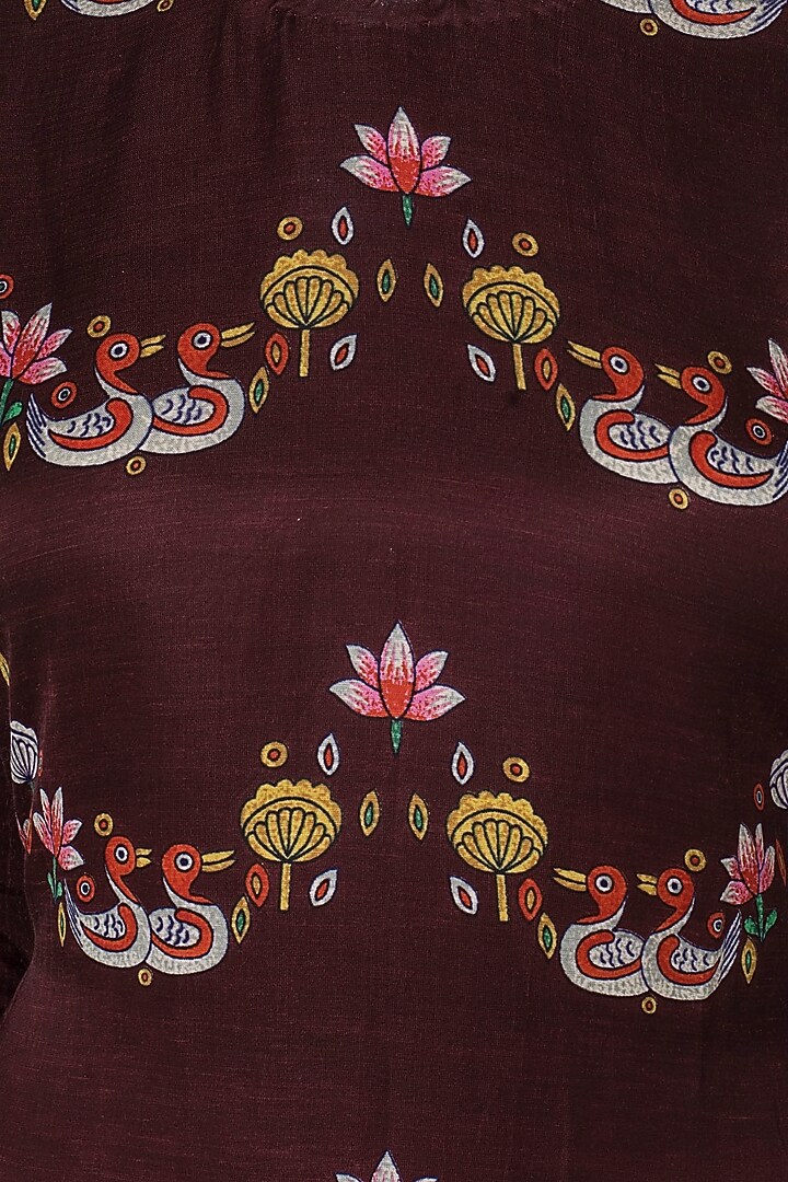 Maroon bundi print kurta available only at Pernia's Pop Up Shop.
