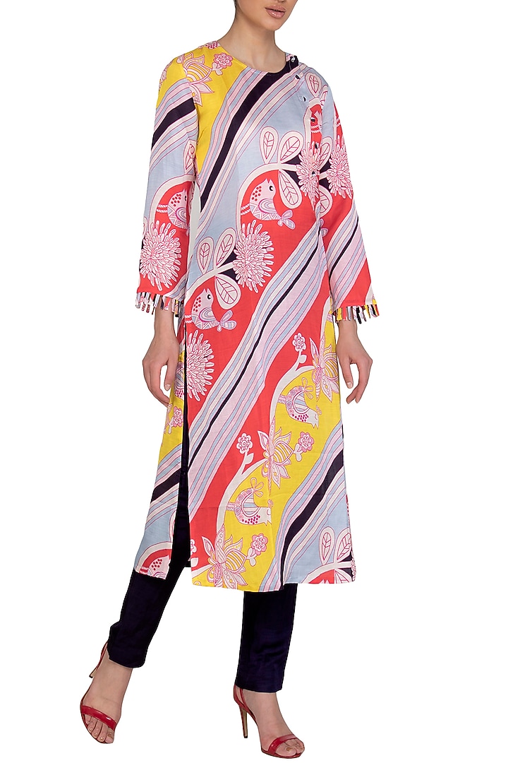 Multi Colored Digital Printed Kurta by Swati Vijaivargie at Pernia's Pop Up Shop