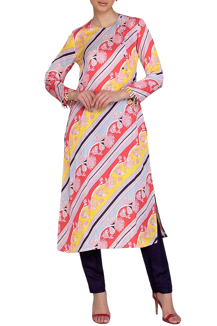 Multi Colored Digital Printed A-Line Kurta by Swati Vijaivargie at Pernia's Pop Up Shop