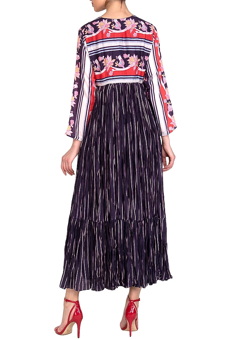 Navy Crushed Maxi Vacation Dress by Swati Vijaivargie at Pernia's Pop Up Shop
