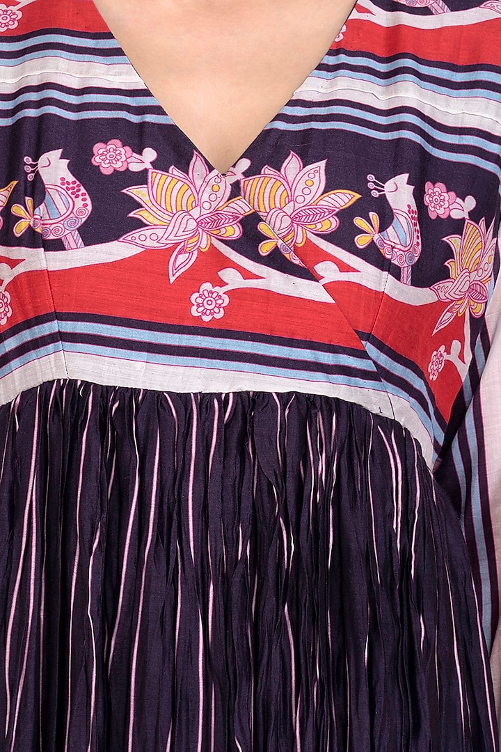 Navy Crushed Maxi Vacation Dress by Swati Vijaivargie at Pernia's Pop Up Shop