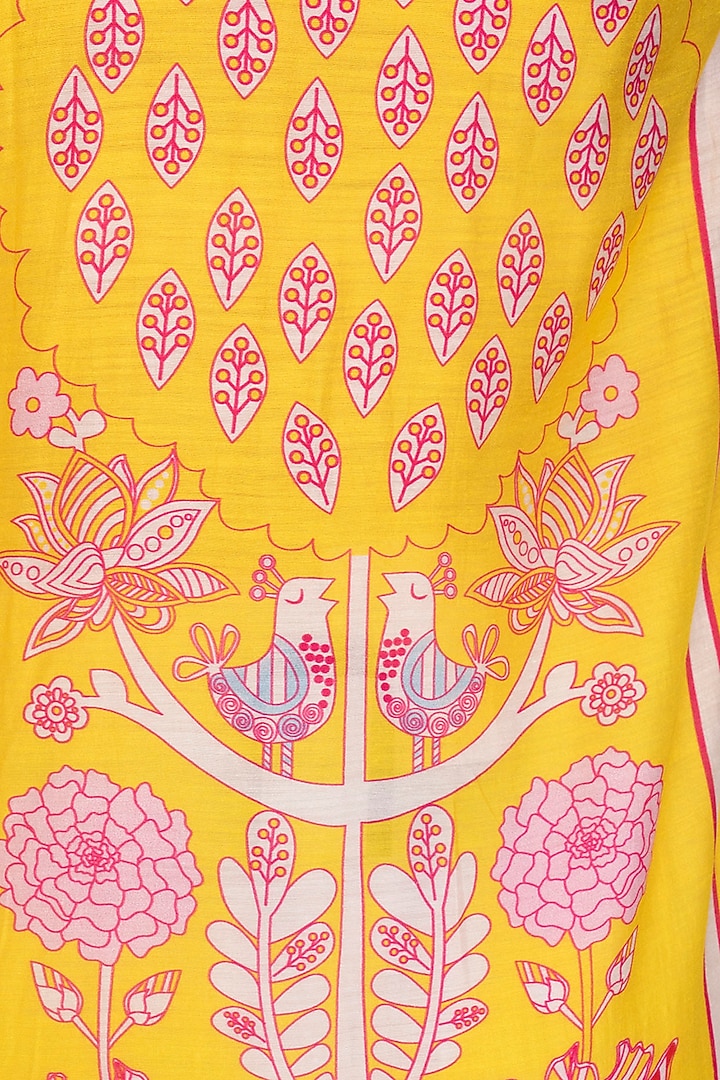 Yellow Striped Draped Tunic by Swati Vijaivargie at Pernia's Pop Up Shop