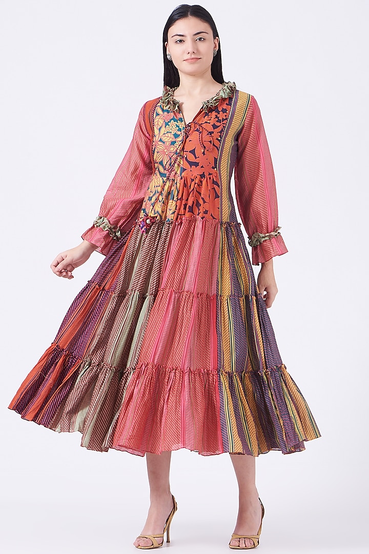 Multi Colored Printed Dress by Swati Vijaivargie