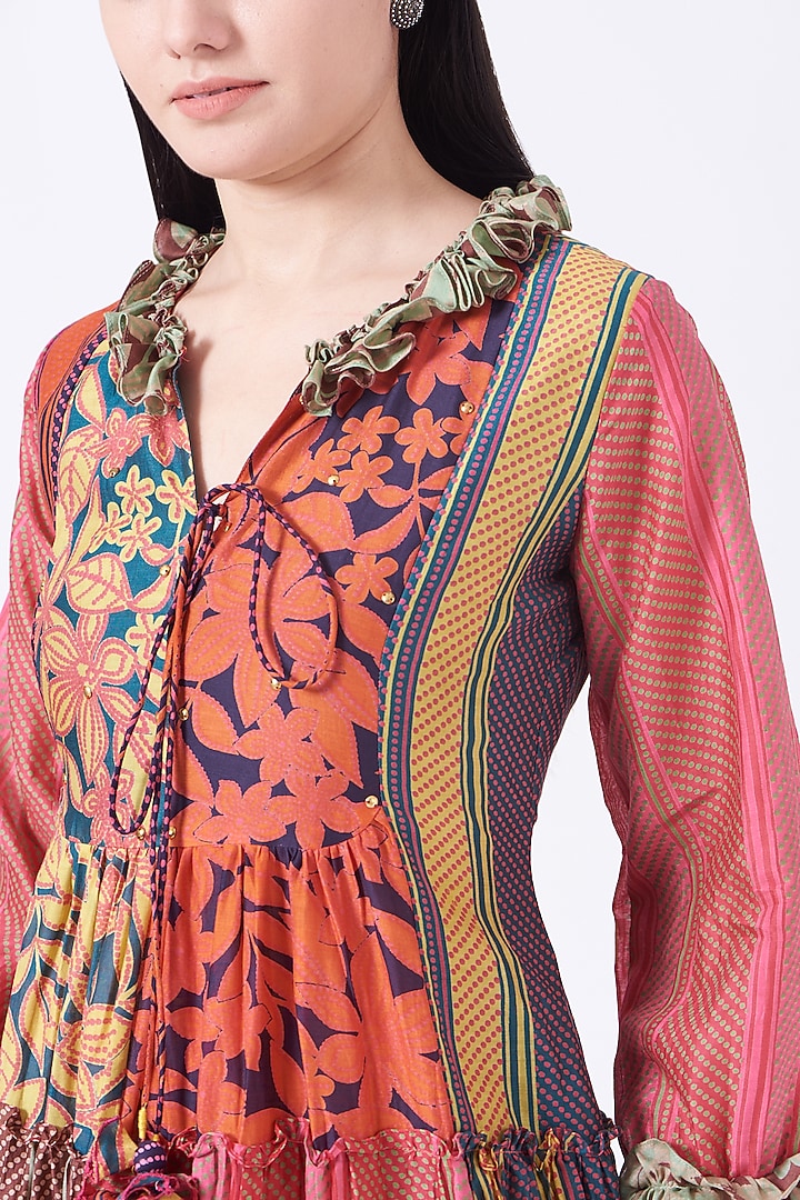 Multi Colored Printed Vacation Dress by Swati Vijaivargie at Pernia's Pop Up Shop