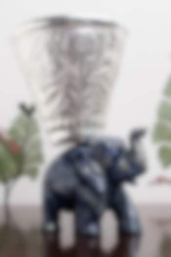 Silver Natural Stone & Brass Decorative Bowl by SwatiN at Pernia's Pop Up Shop