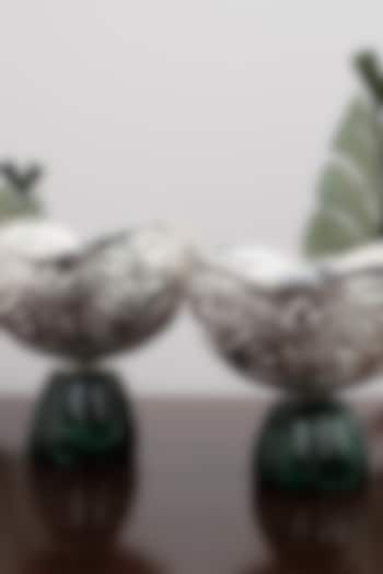 Silver Natural Stone & Brass Nut Bowl (Set of 2) by SwatiN at Pernia's Pop Up Shop