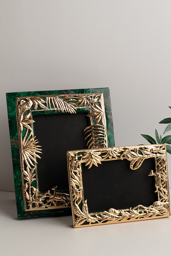 Gold Malachite 22kt Gold Plated Photo Frame by SwatiN