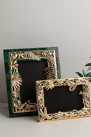 Gold Malachite 22kt Gold Plated Photo Frame by SwatiN