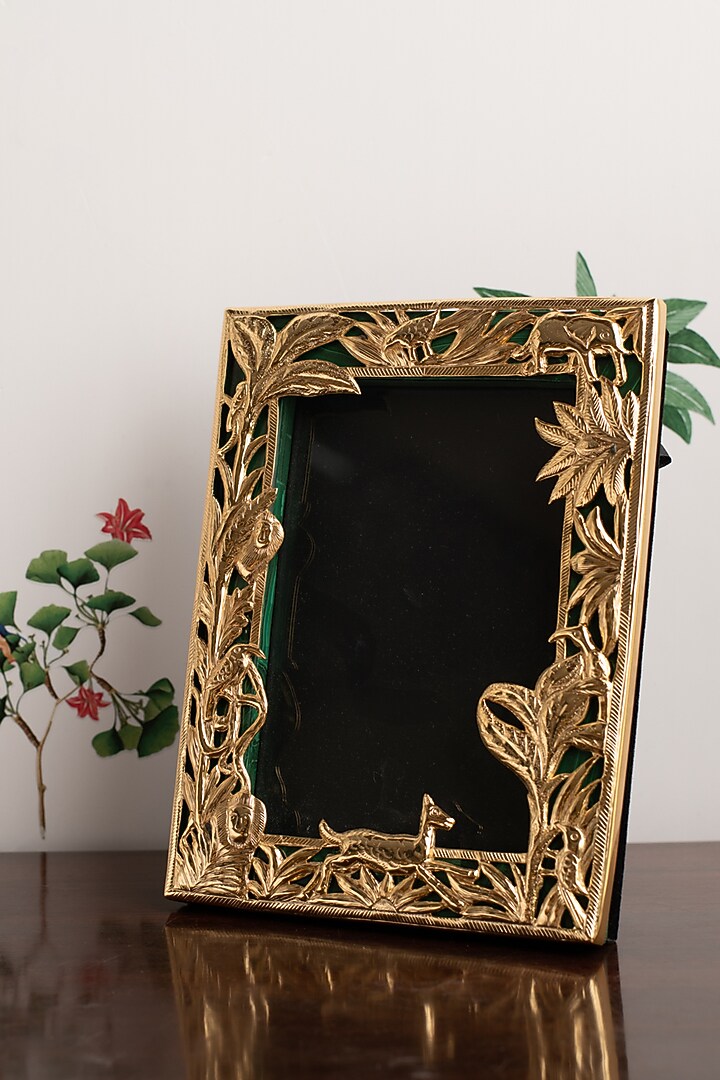 Gold Malachite 22kt Gold Plated Photo Frame by SwatiN at Pernia's Pop Up Shop
