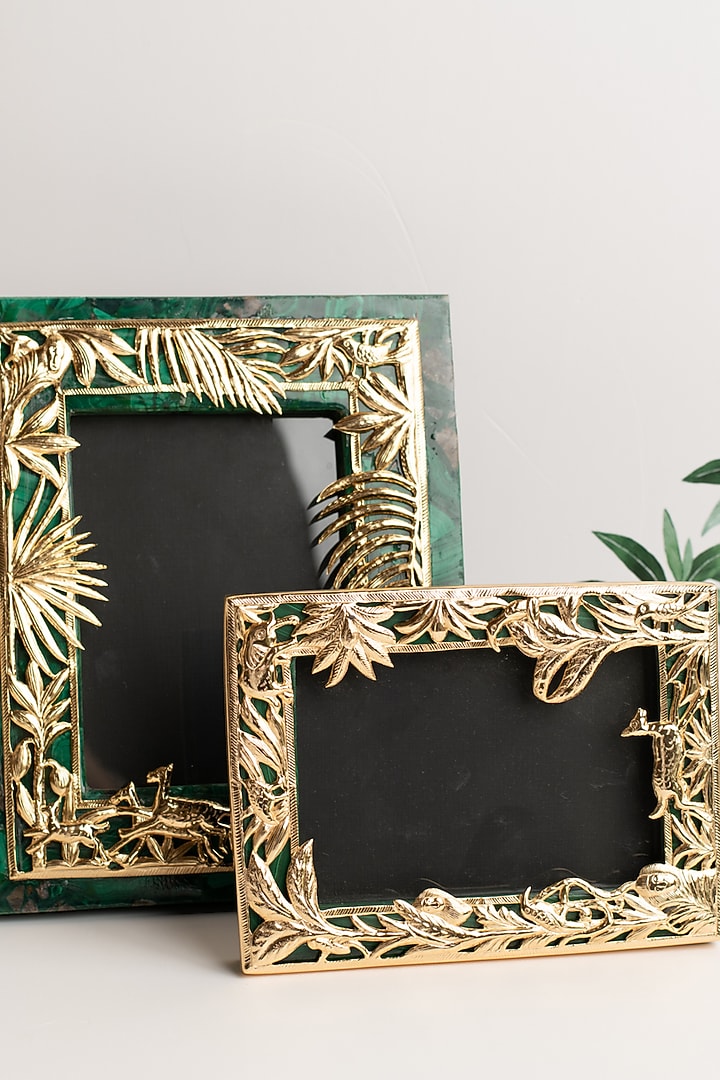 Gold Malachite 22kt Gold Plated Photo Frame by SwatiN at Pernia's Pop Up Shop