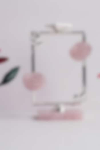 Rose Quartz & Silver Brass Tea Lite Frame by SwatiN