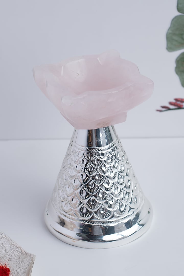 Silver Natural Stone & Brass Tealight Holder by SwatiN at Pernia's Pop Up Shop