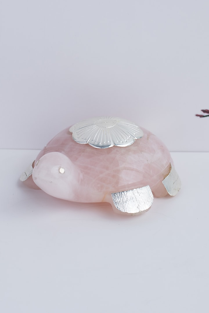 Rose Quartz Natural Stone & Brass Fengshui Turtle by SwatiN at Pernia's Pop Up Shop