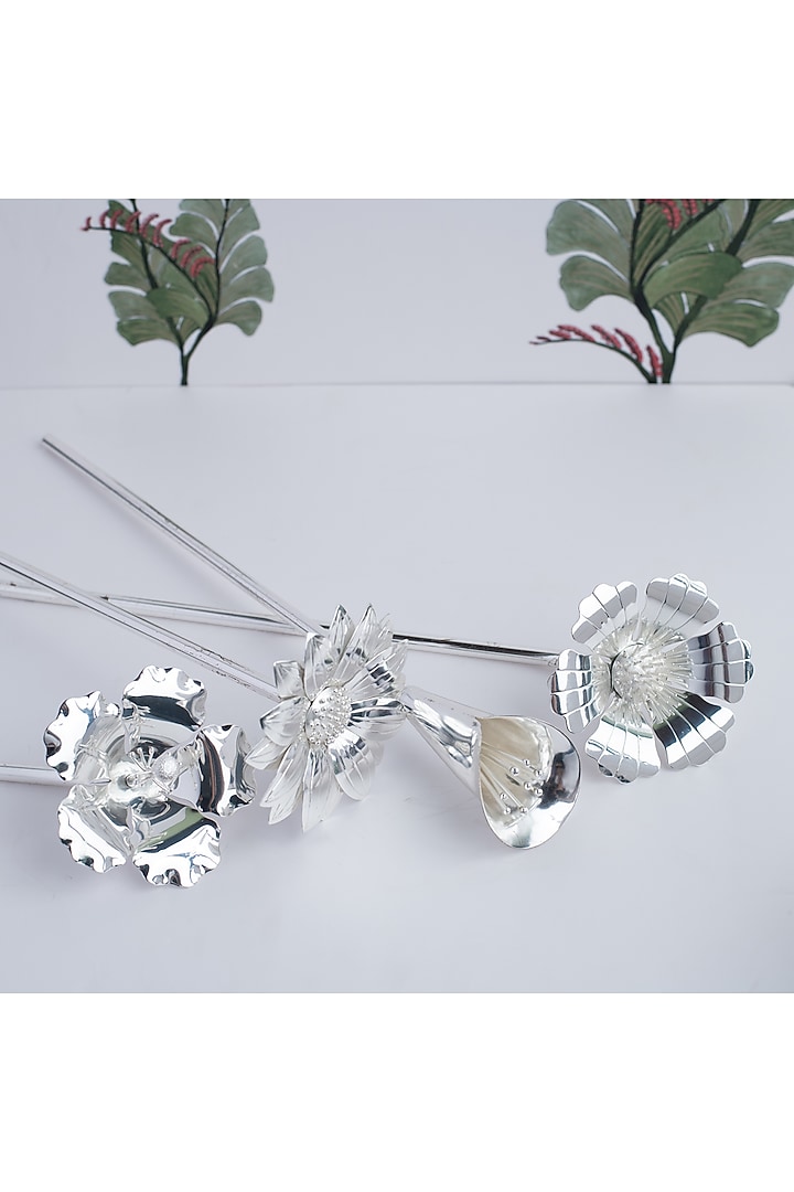 Silver Brass Decorative Flowers by SwatiN at Pernia's Pop Up Shop