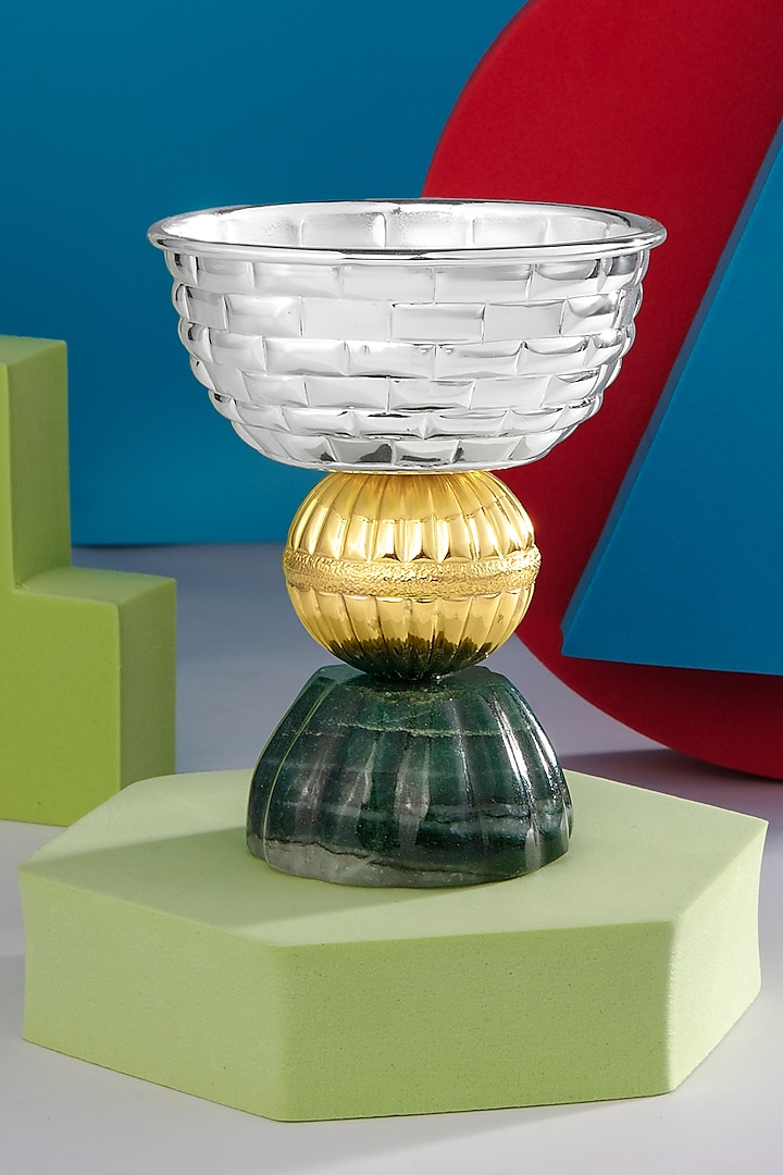 Multi-Colored Silver-Plated Bowl by SwatiN at Pernia's Pop Up Shop