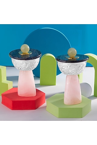 Multi-Colored Silver-Plated Bowls (Set Of 4) by SwatiN